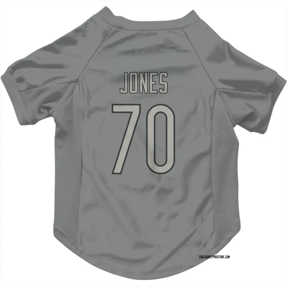 Chicago Bears Braxton Jones Charcoal Pet Jersey for Dog & Cat