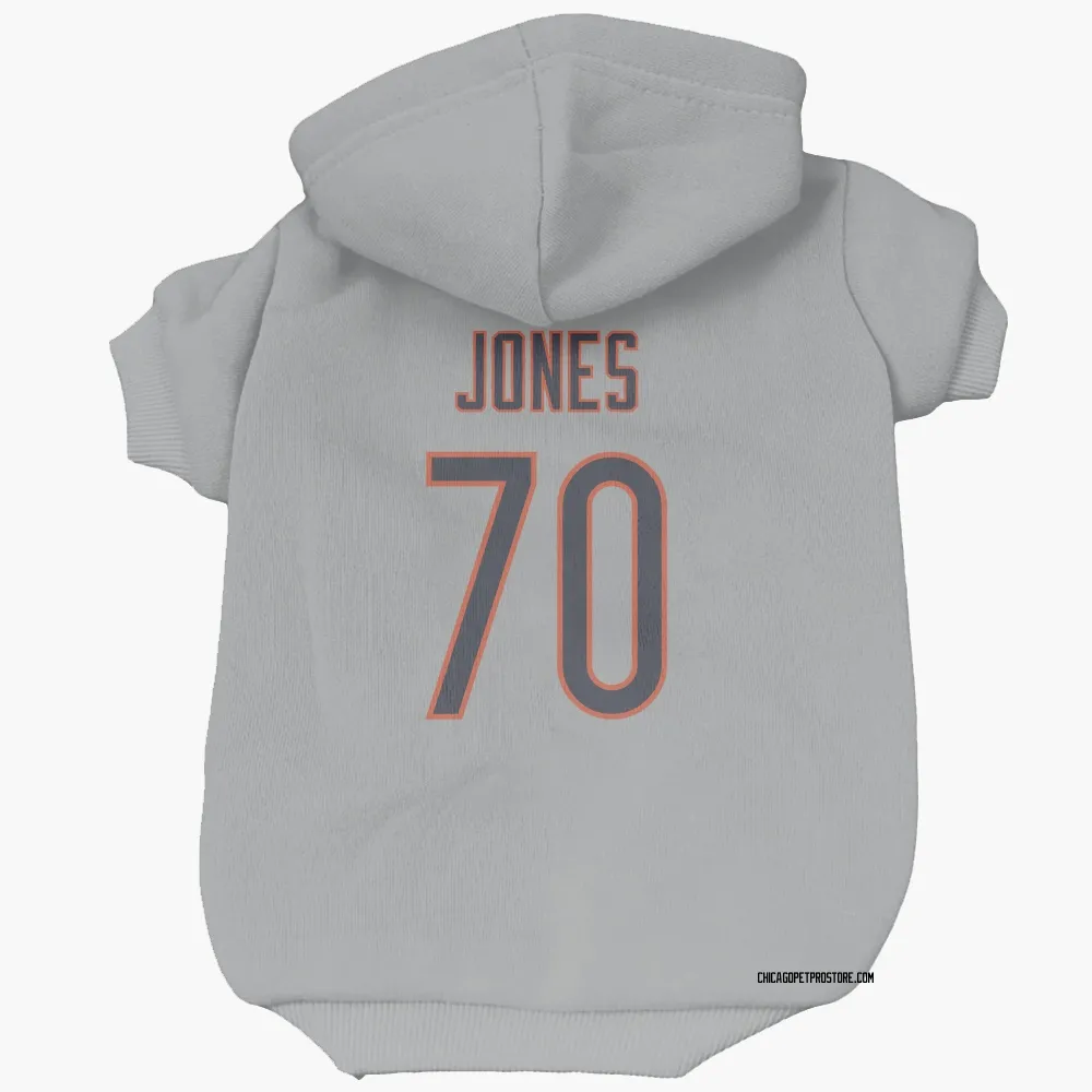 Chicago Bears Braxton Jones Silver Pet Hoodie for Dog & Cat