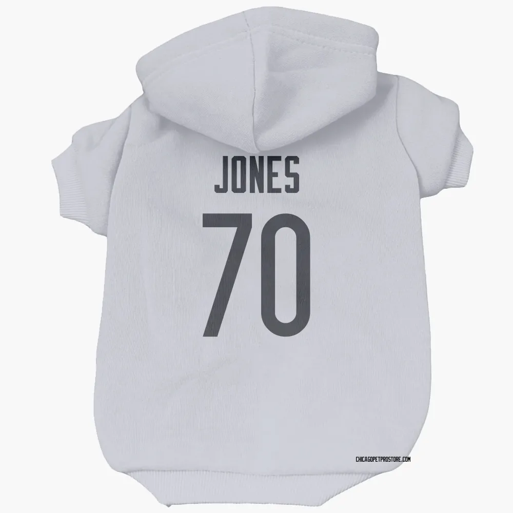 Chicago Bears Braxton Jones White Pet Hoodie for Dog & Cat