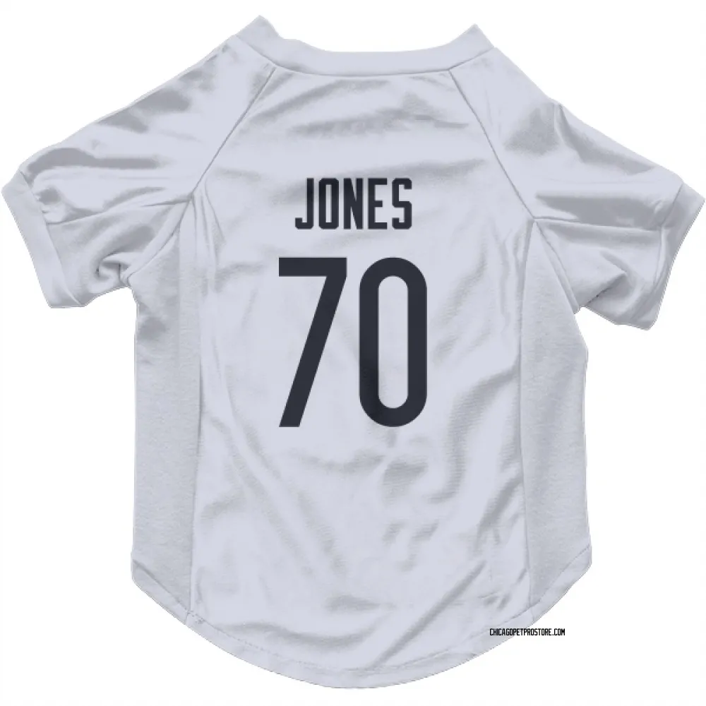 Chicago Bears Braxton Jones White Pet Jersey for Dog & Cat