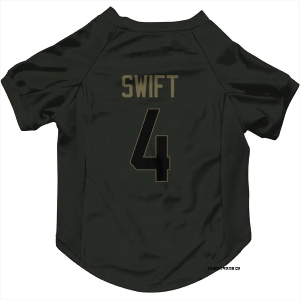 Chicago Bears D'Andre Swift Black Service Pet Jersey for Dog & Cat
