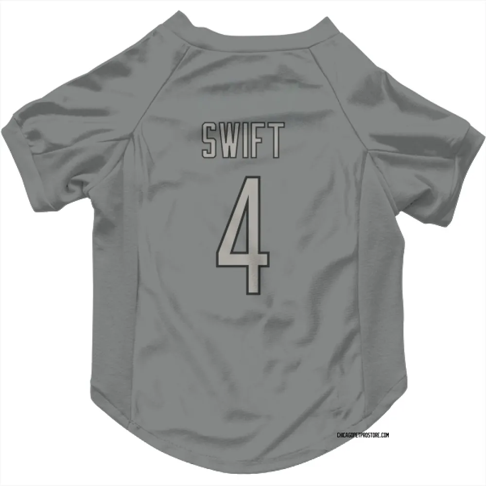 Chicago Bears D'Andre Swift Charcoal Pet Jersey for Dog & Cat