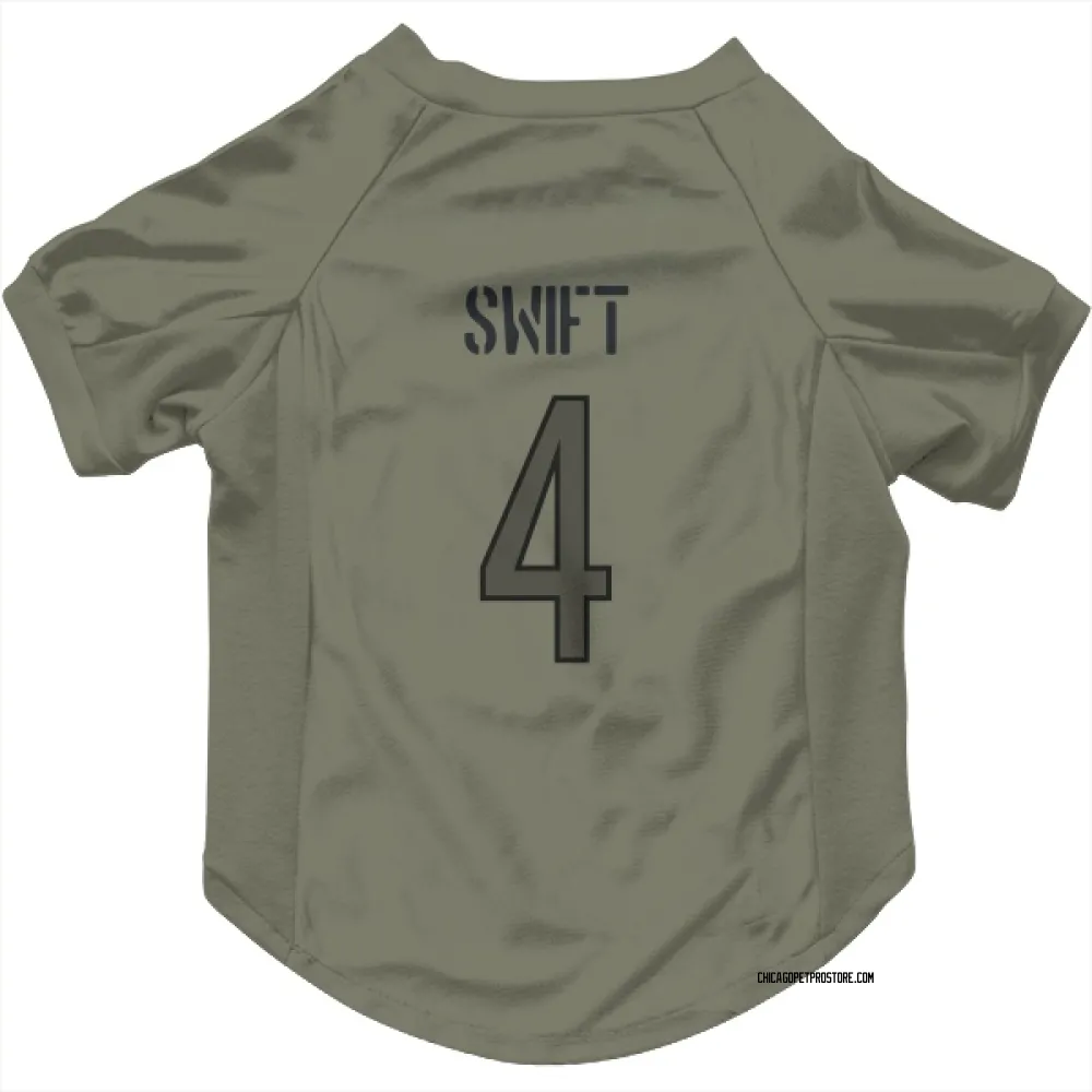 Chicago Bears D'Andre Swift Olive Pet Jersey for Dog & Cat