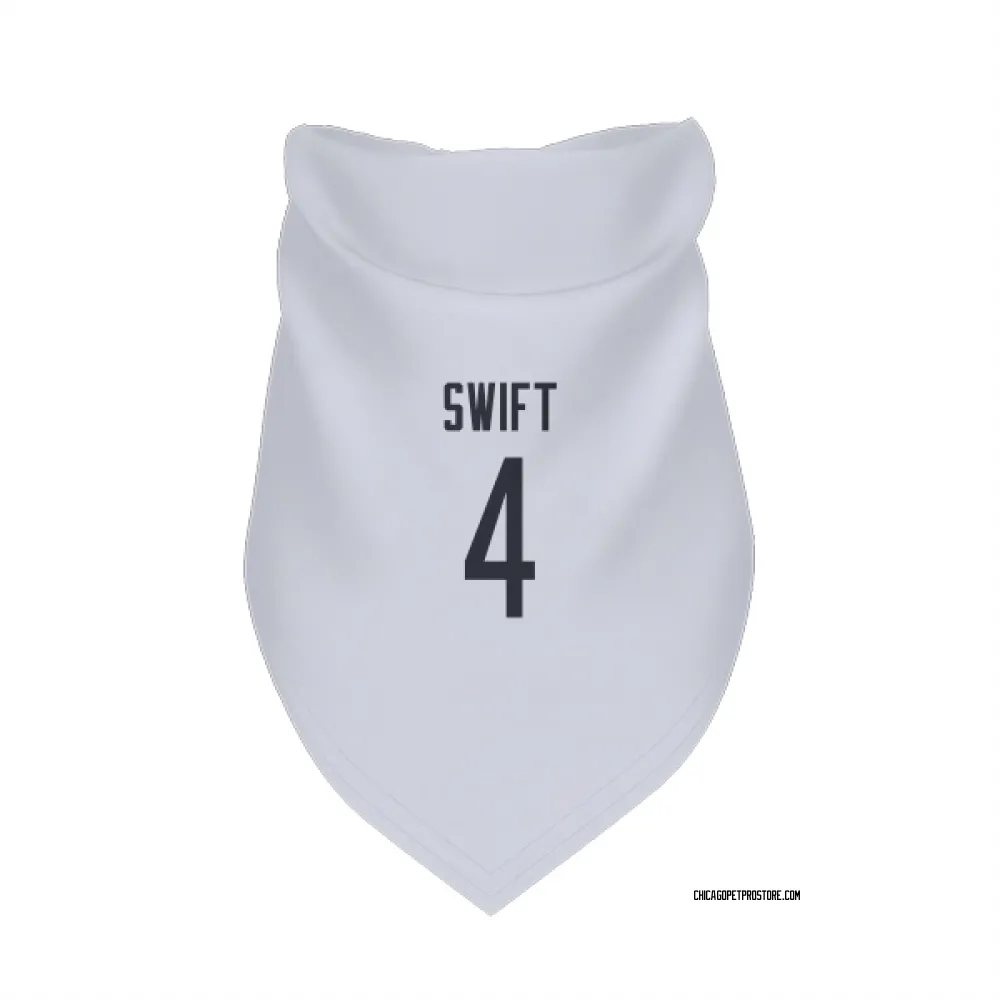 Chicago Bears D'Andre Swift White Pet Bandana for Dog & Cat