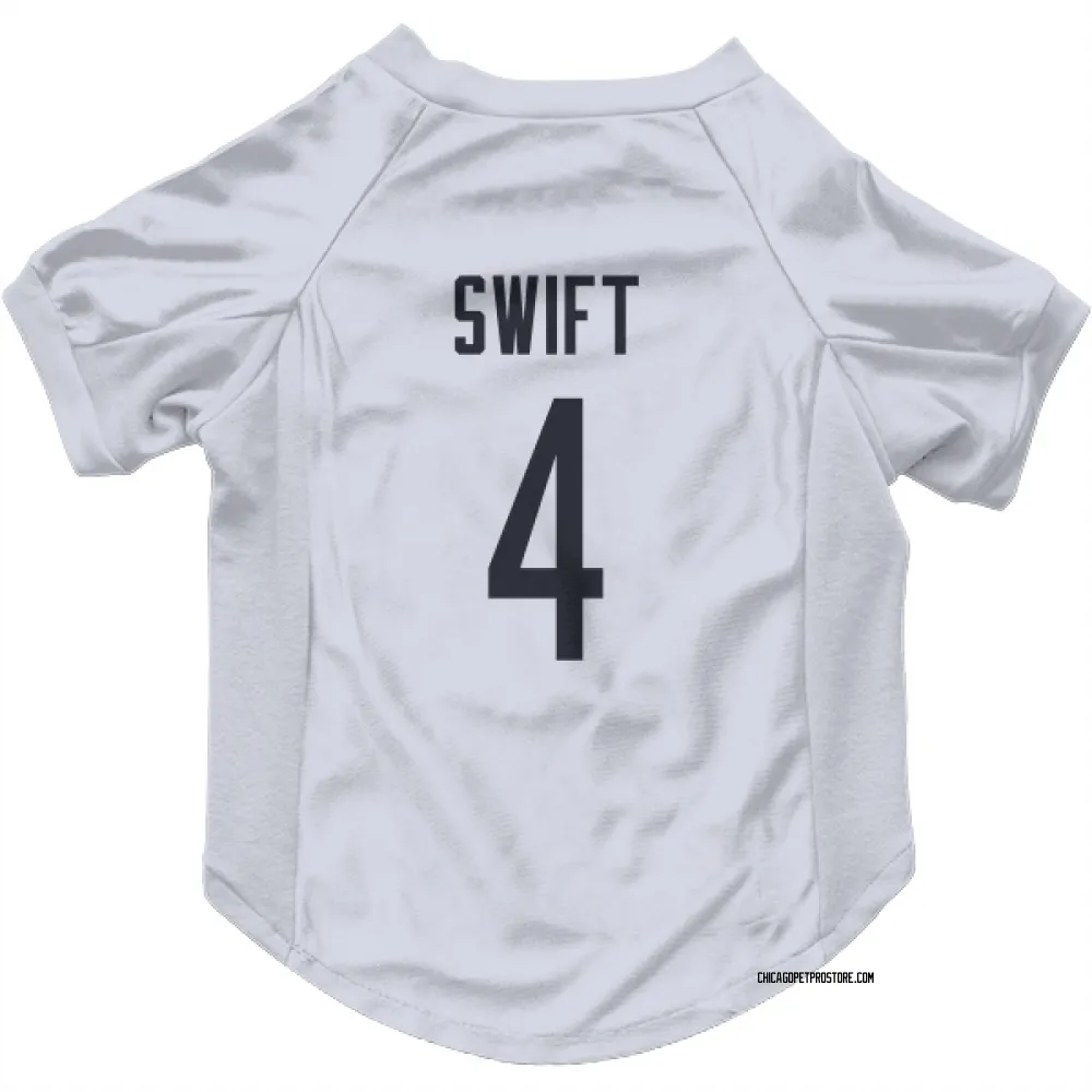 Chicago Bears D'Andre Swift White Pet Jersey for Dog & Cat