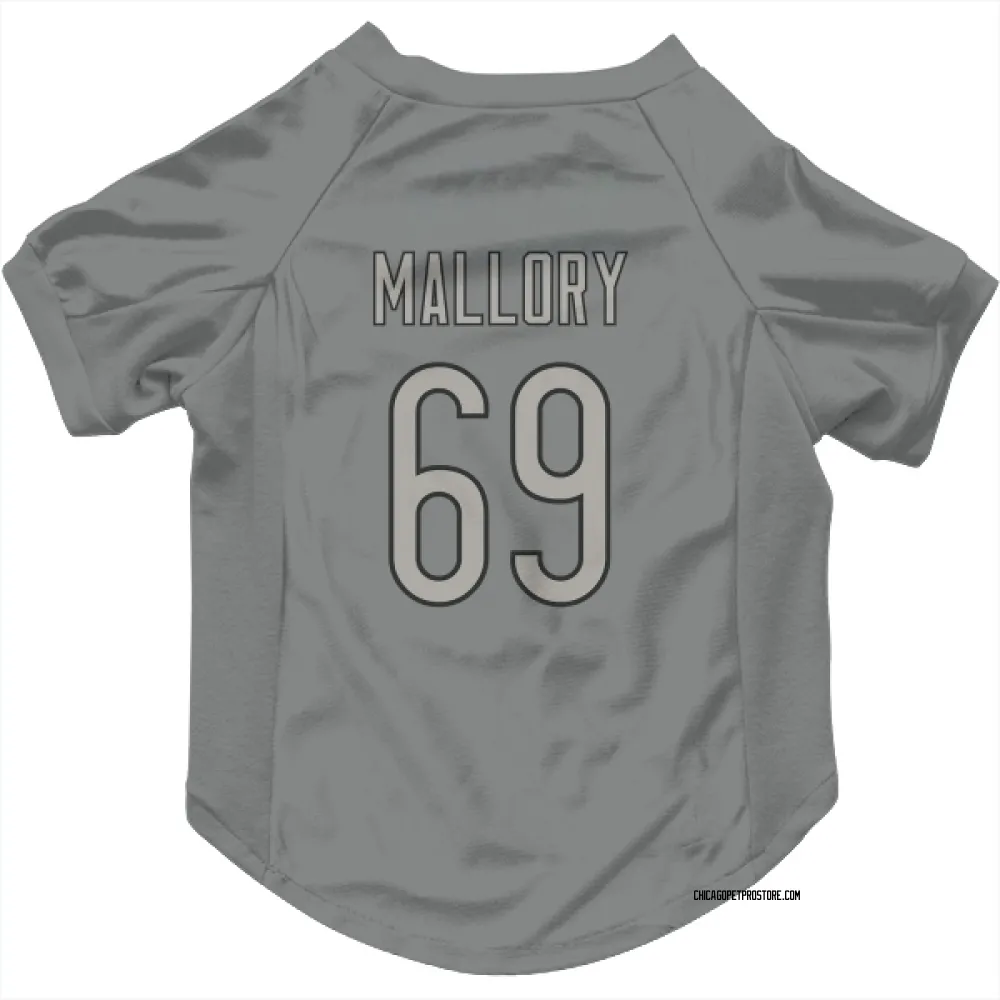 Chicago Bears Dashaun Mallory Charcoal Pet Jersey for Dog & Cat