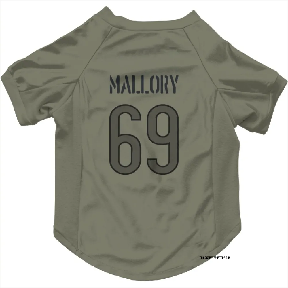 Chicago Bears Dashaun Mallory Olive Pet Jersey for Dog & Cat