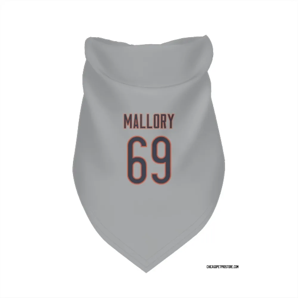 Chicago Bears Dashaun Mallory Silver Pet Bandana for Dog & Cat