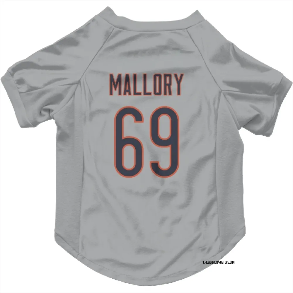 Chicago Bears Dashaun Mallory Silver Pet Jersey for Dog & Cat