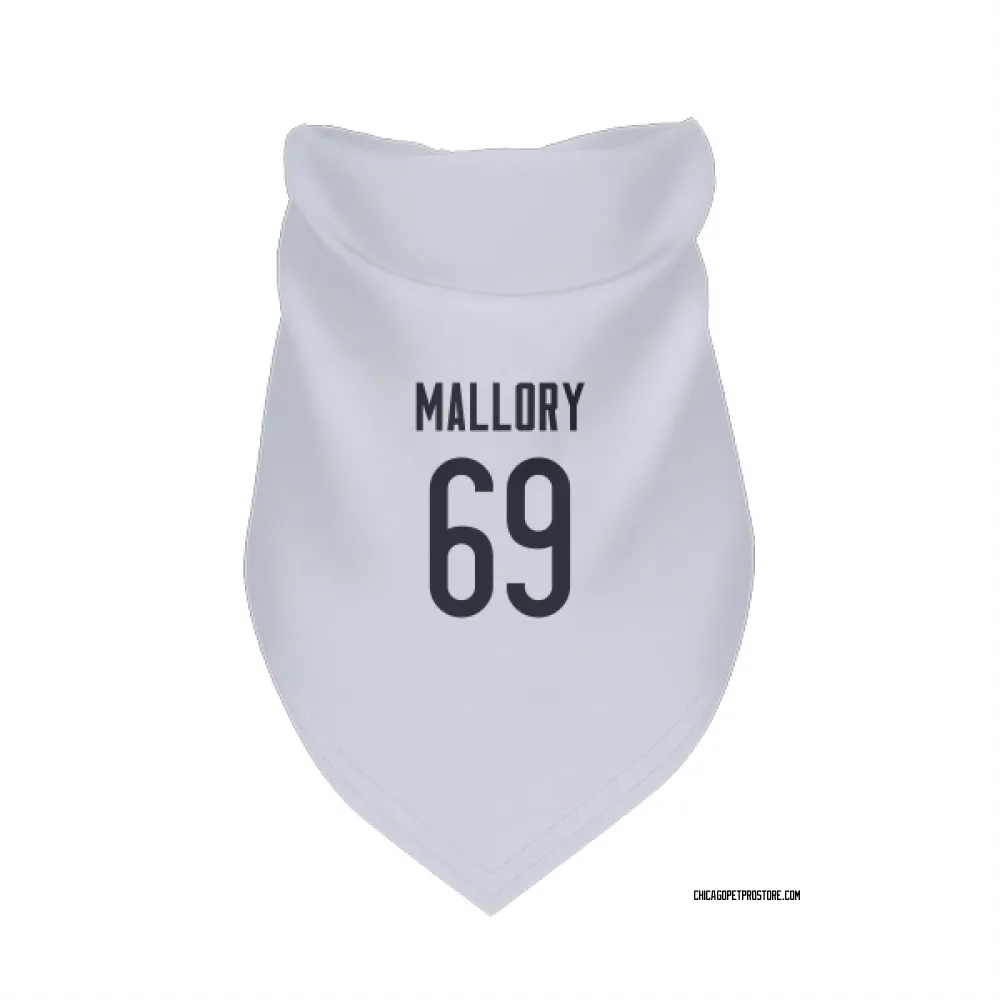 Chicago Bears Dashaun Mallory White Pet Bandana for Dog & Cat