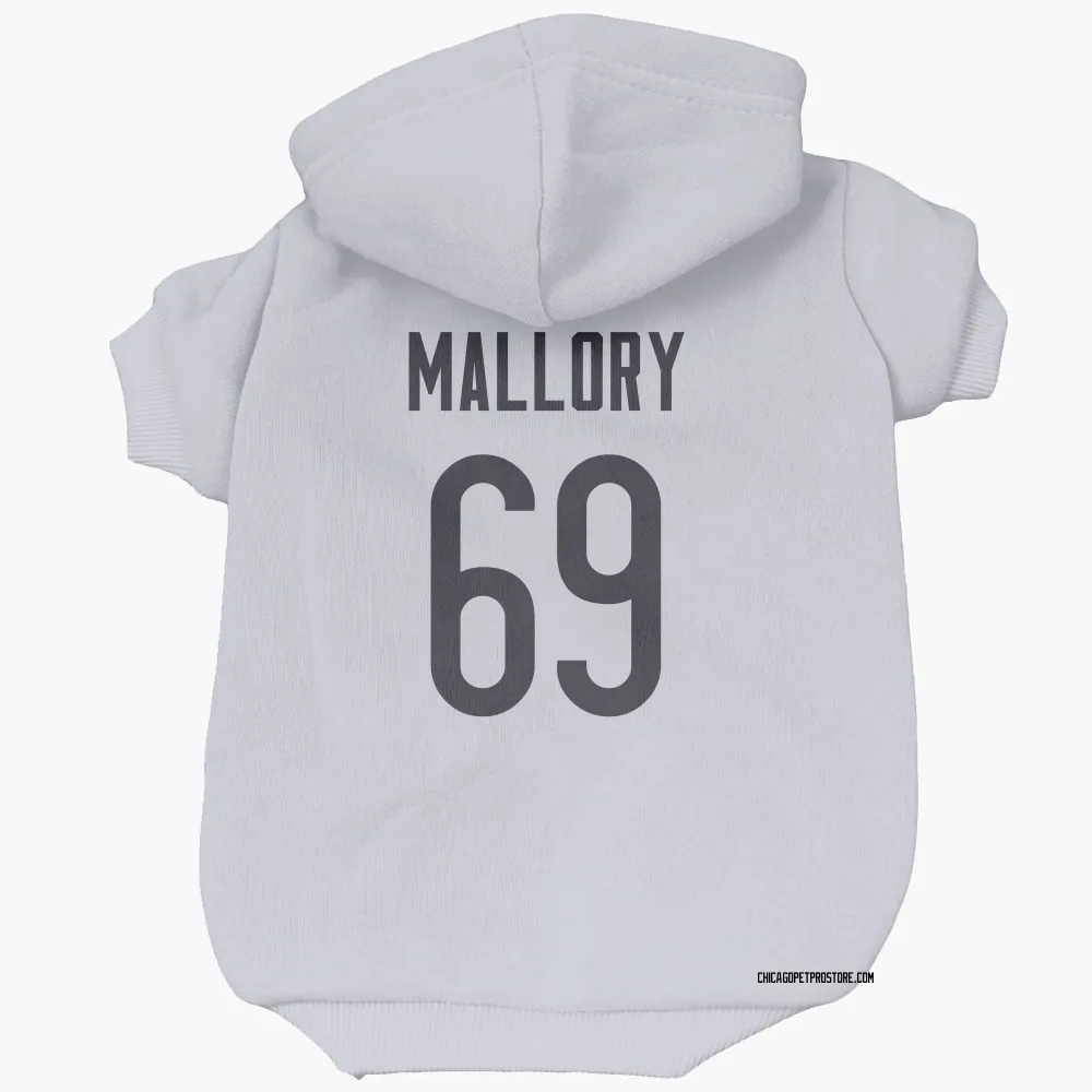 Chicago Bears Dashaun Mallory White Pet Hoodie for Dog & Cat