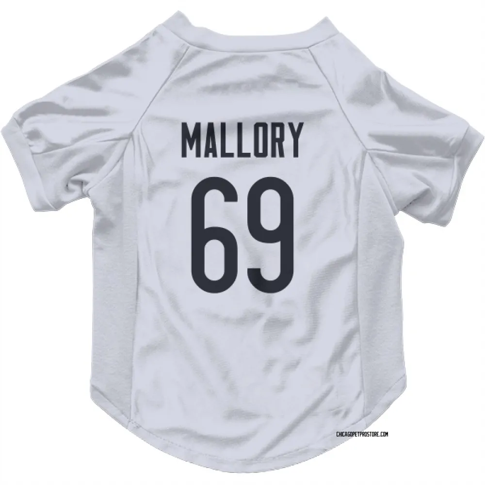 Chicago Bears Dashaun Mallory White Pet Jersey for Dog & Cat