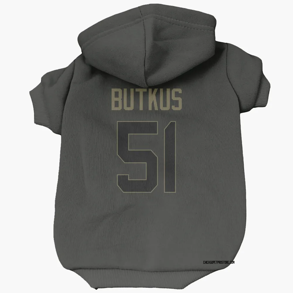 Chicago Bears Dick Butkus Black Service Pet Hoodie for Dog & Cat