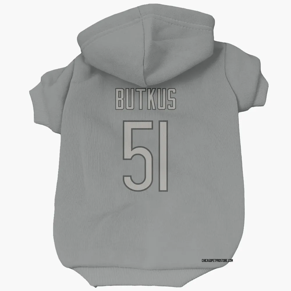 Chicago Bears Dick Butkus Charcoal Pet Hoodie for Dog & Cat