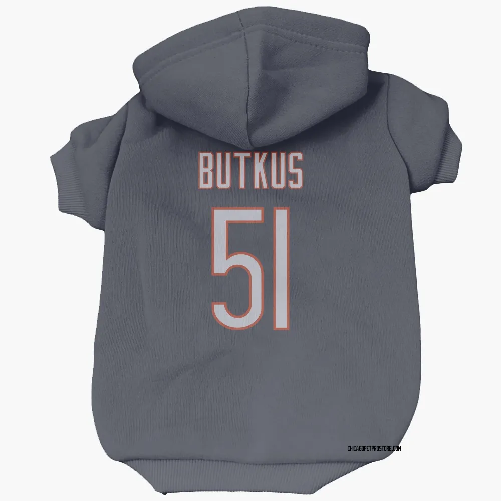 Chicago Bears Dick Butkus Navy Pet Hoodie for Dog & Cat