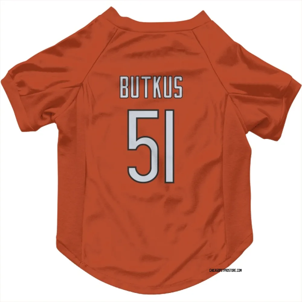 Chicago Bears Dick Butkus Orange Pet Jersey for Dog & Cat