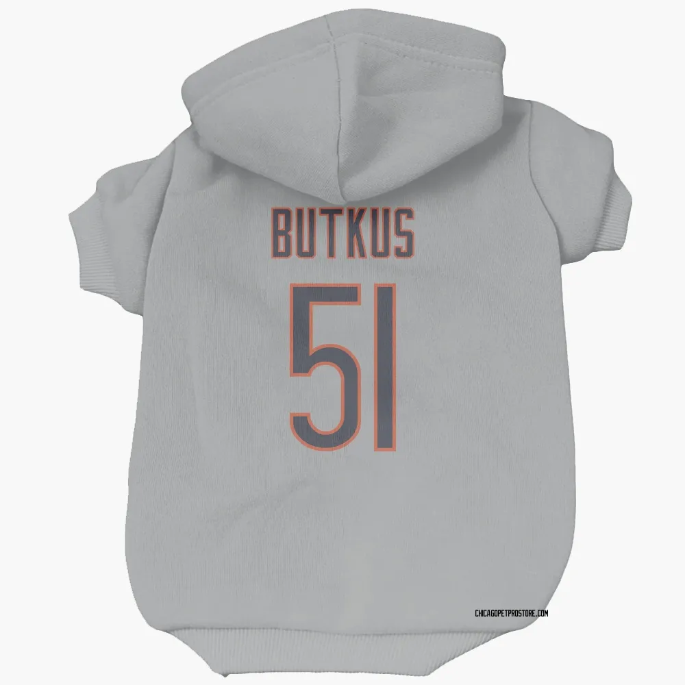 Chicago Bears Dick Butkus Silver Pet Hoodie for Dog & Cat