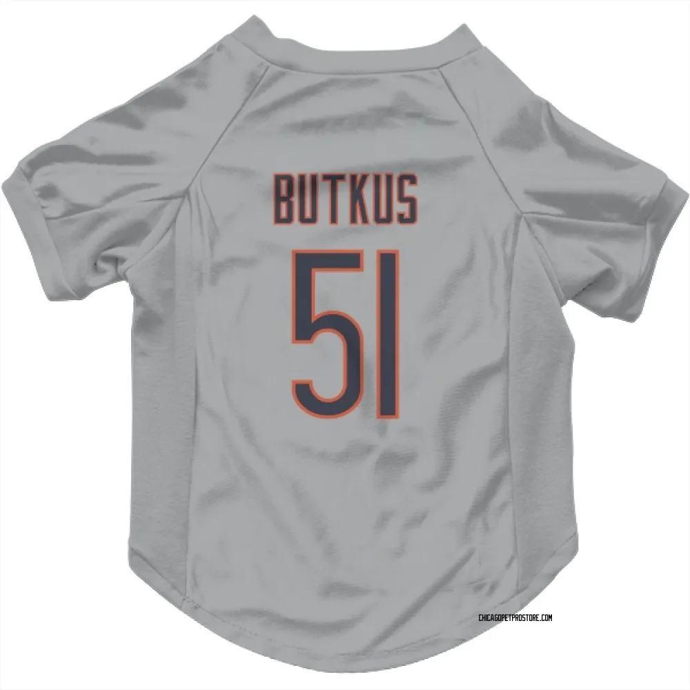 Chicago Bears Dick Butkus Silver Pet Jersey for Dog & Cat
