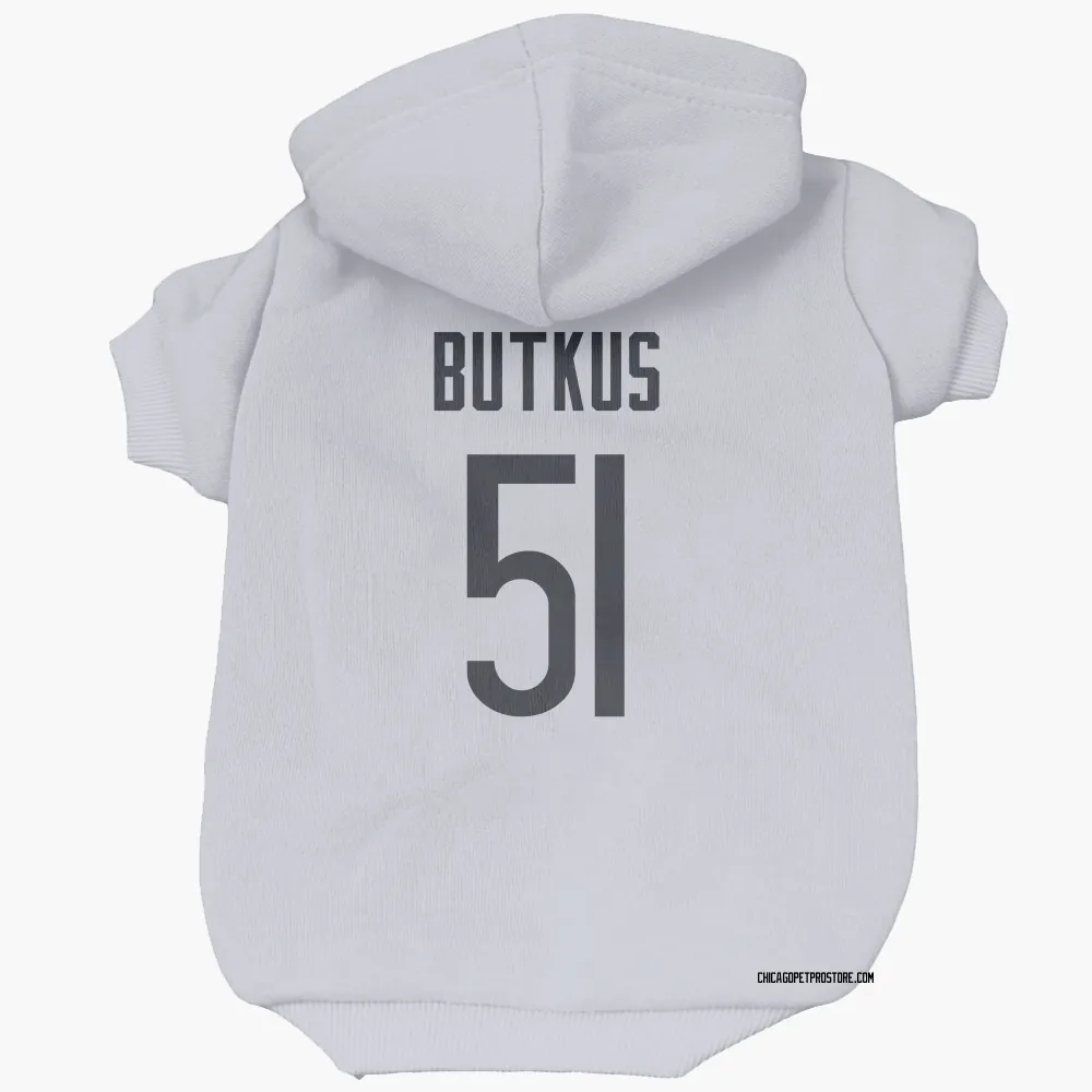 Chicago Bears Dick Butkus White Pet Hoodie for Dog & Cat