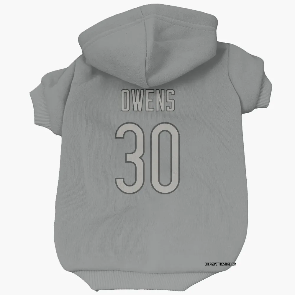 Chicago Bears Gervarrius Owens Charcoal Pet Hoodie for Dog & Cat