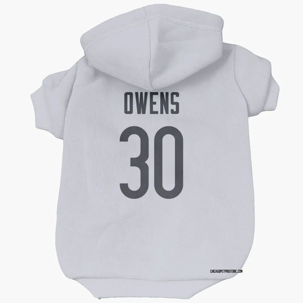 Chicago Bears Gervarrius Owens White Pet Hoodie for Dog & Cat