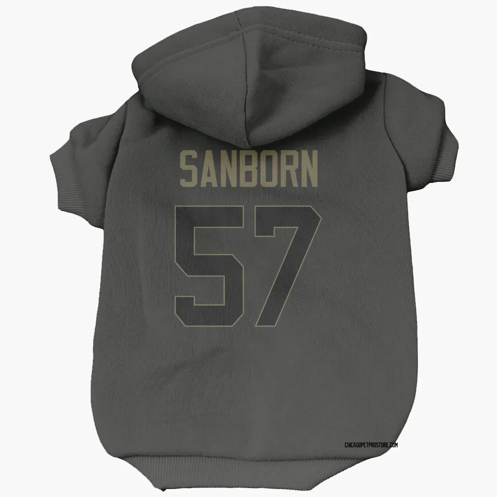 Chicago Bears Jack Sanborn Black Service Pet Hoodie for Dog & Cat