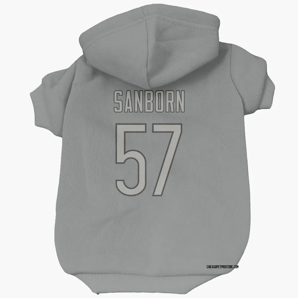 Chicago Bears Jack Sanborn Charcoal Pet Hoodie for Dog & Cat