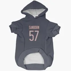 Chicago Bears Jack Sanborn Navy Pet Hoodie for Dog & Cat