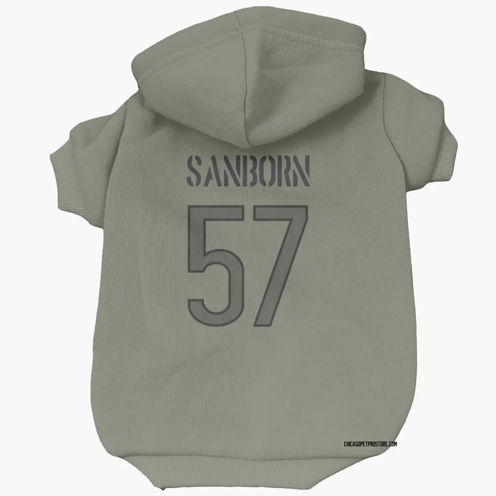 Chicago Bears Jack Sanborn Olive Pet Hoodie for Dog & Cat