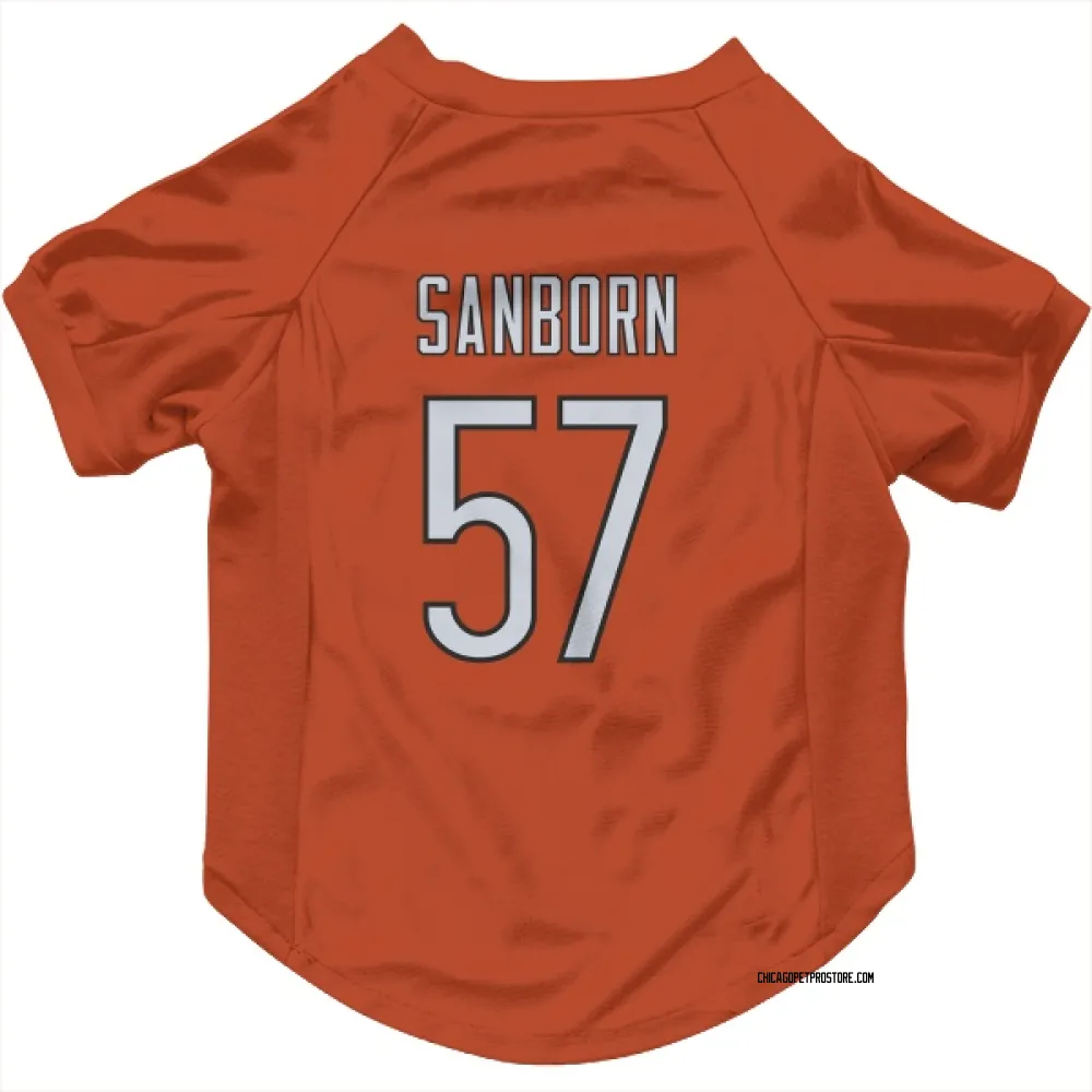 Chicago Bears Jack Sanborn Orange Pet Jersey for Dog & Cat
