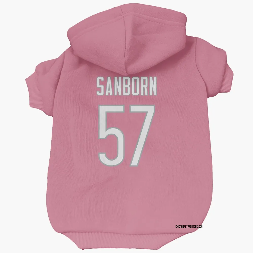 Chicago Bears Jack Sanborn Pink Pet Hoodie for Dog & Cat