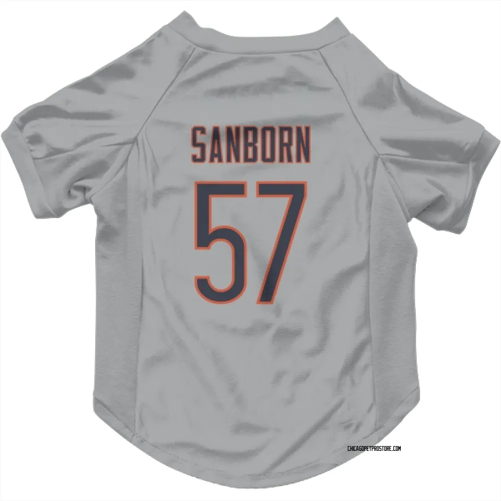 Chicago Bears Jack Sanborn Silver Pet Jersey for Dog & Cat
