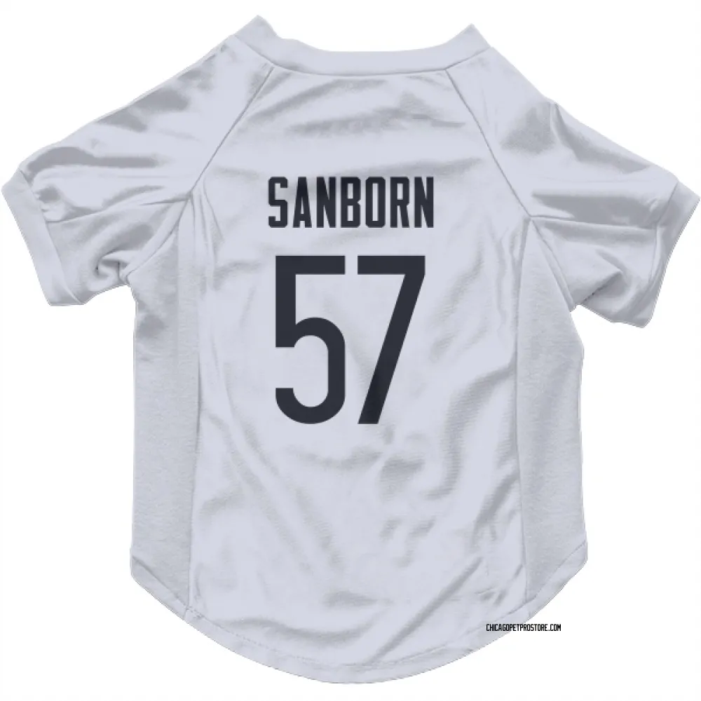 Chicago Bears Jack Sanborn White Pet Jersey for Dog & Cat