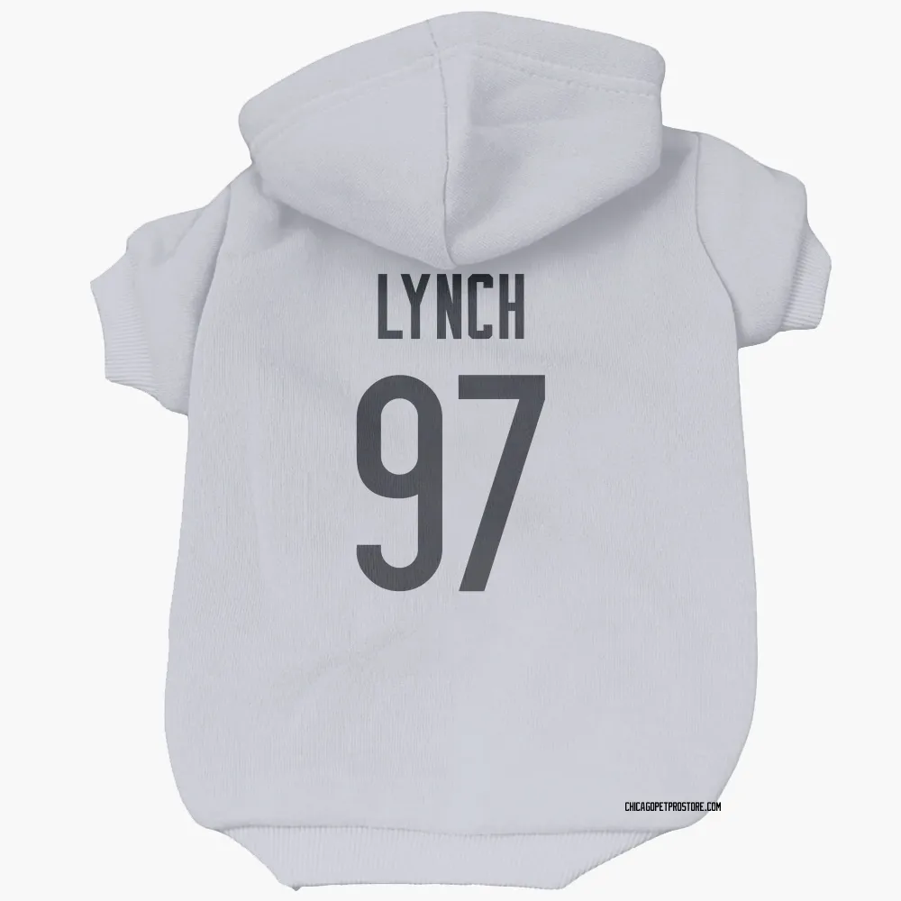 Chicago Bears James Lynch White Pet Hoodie for Dog & Cat