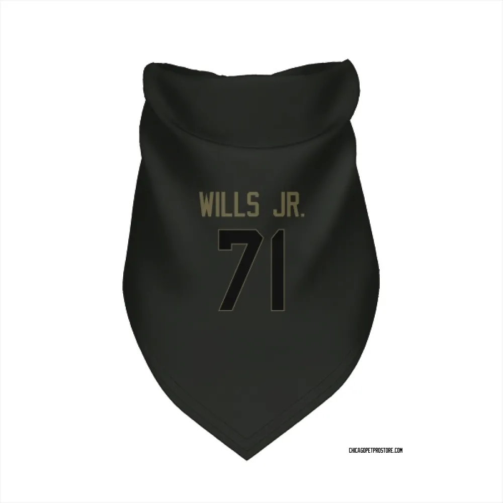 Chicago Bears Jedrick Wills Jr. Black Service Pet Bandana for Dog & Cat