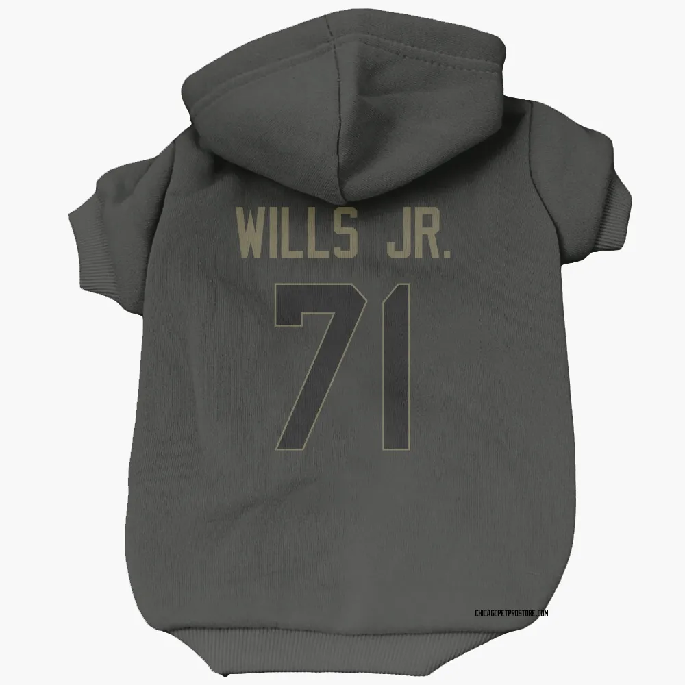 Chicago Bears Jedrick Wills Jr. Black Service Pet Hoodie for Dog & Cat