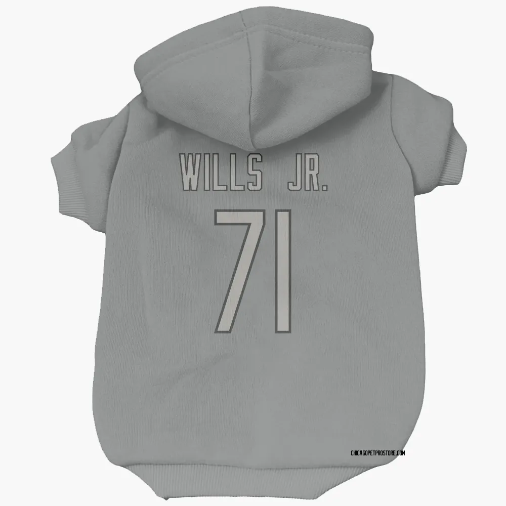Chicago Bears Jedrick Wills Jr. Charcoal Pet Hoodie for Dog & Cat