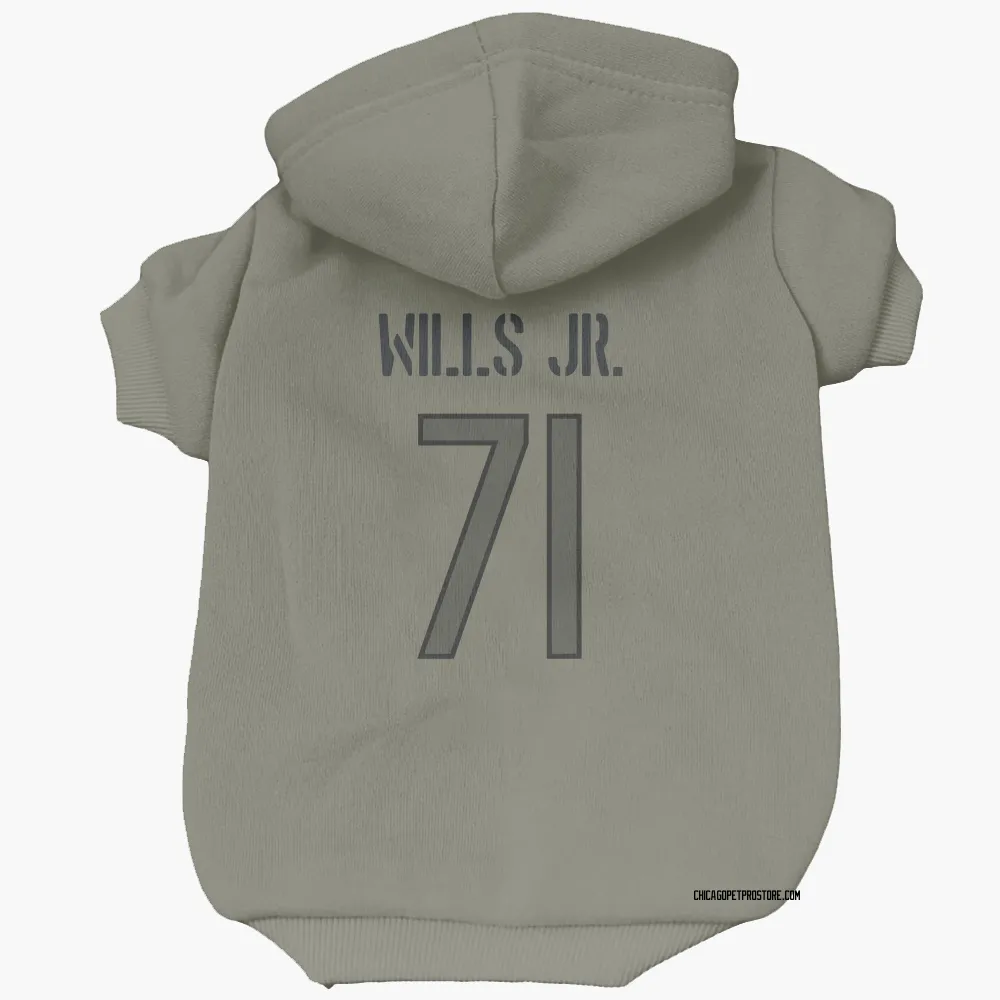 Chicago Bears Jedrick Wills Jr. Olive Pet Hoodie for Dog & Cat