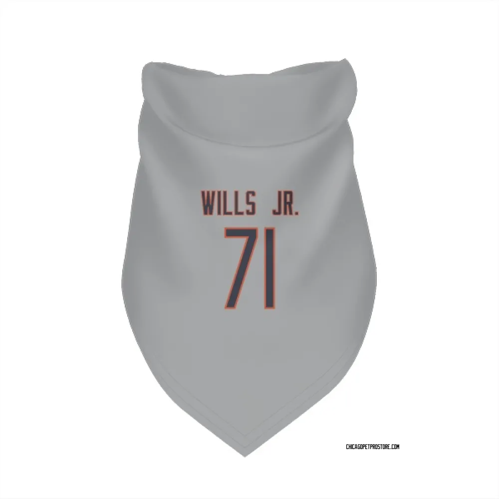 Chicago Bears Jedrick Wills Jr. Silver Pet Bandana for Dog & Cat
