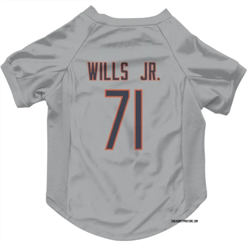 Chicago Bears Jedrick Wills Jr. Silver Pet Jersey for Dog & Cat