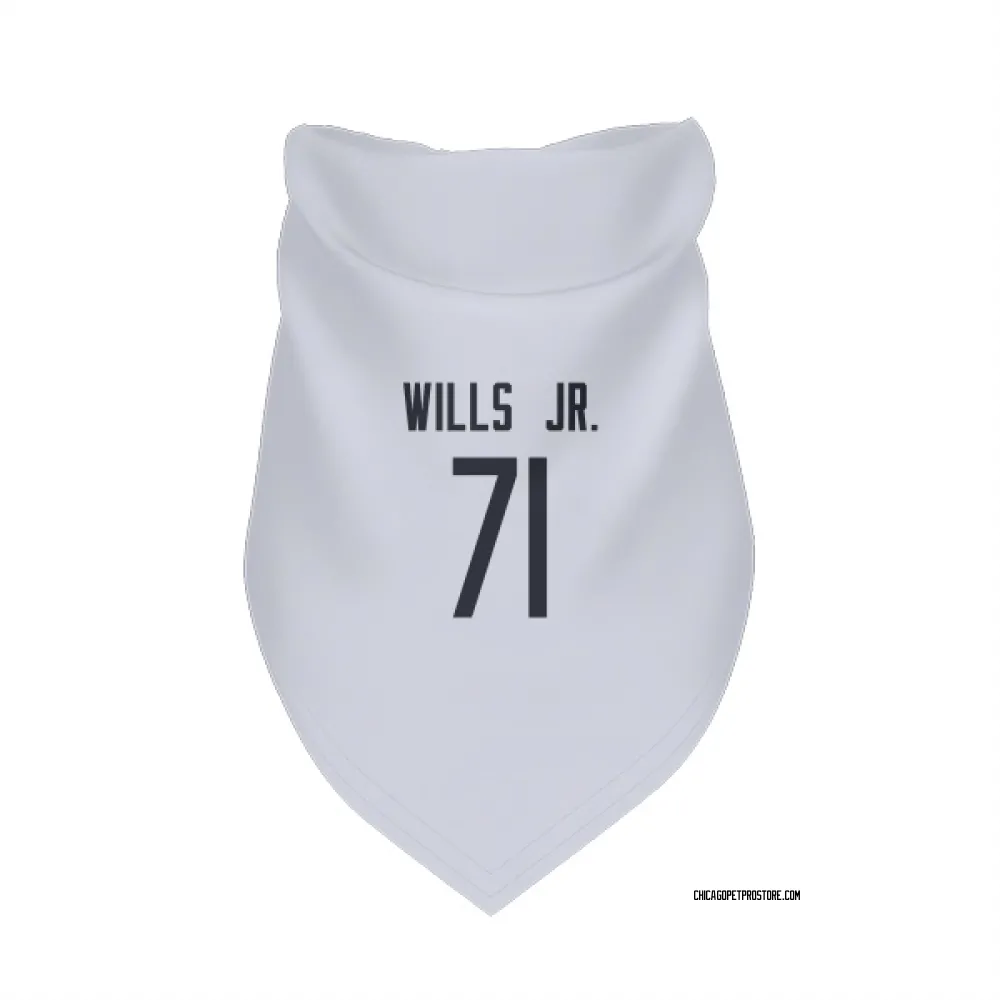 Chicago Bears Jedrick Wills Jr. White Pet Bandana for Dog & Cat