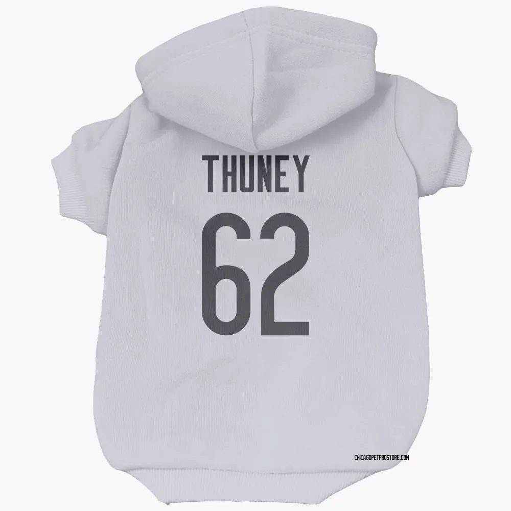 Chicago Bears Joe Thuney White Pet Hoodie for Dog & Cat