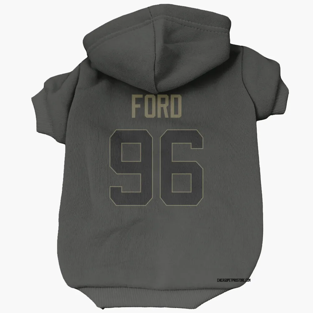 Chicago Bears Jonathan Ford Black Service Pet Hoodie for Dog & Cat