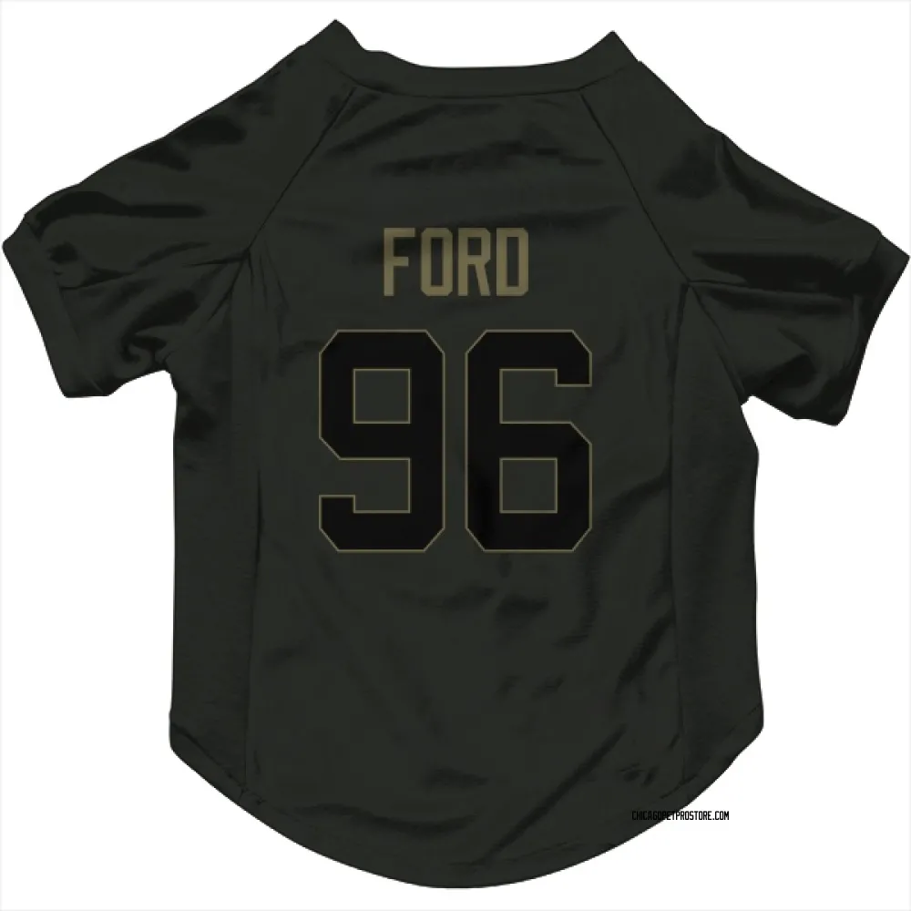 Chicago Bears Jonathan Ford Black Service Pet Jersey for Dog & Cat