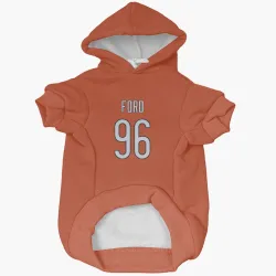 Chicago Bears Jonathan Ford Orange Pet Hoodie for Dog & Cat