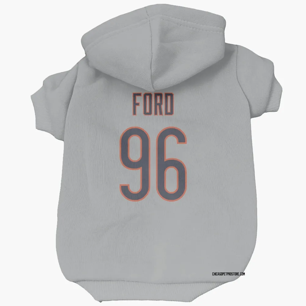Chicago Bears Jonathan Ford Silver Pet Hoodie for Dog & Cat