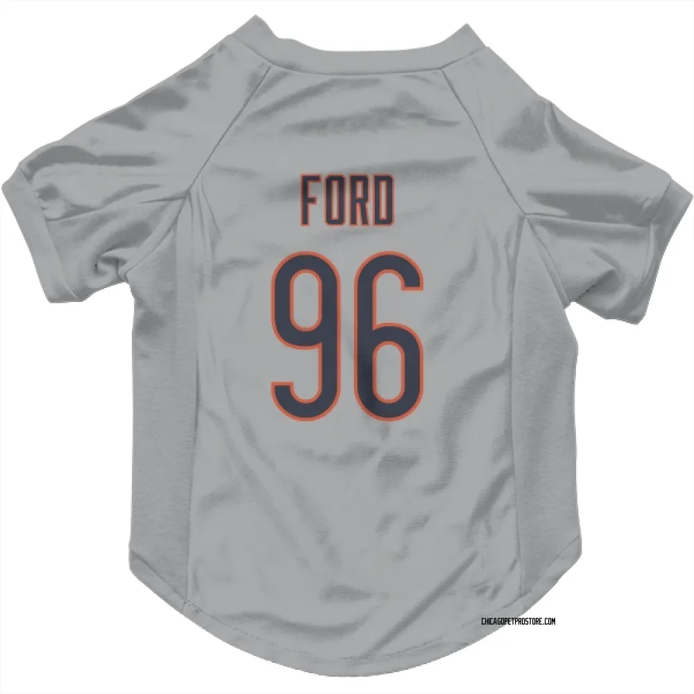 Chicago Bears Jonathan Ford Silver Pet Jersey for Dog & Cat