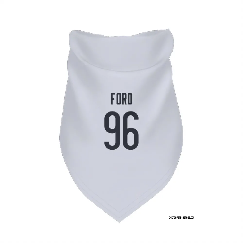 Chicago Bears Jonathan Ford White Pet Bandana for Dog & Cat
