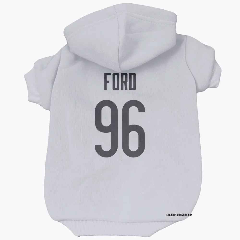 Chicago Bears Jonathan Ford White Pet Hoodie for Dog & Cat