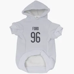 Chicago Bears Jonathan Ford White Pet Hoodie for Dog & Cat